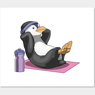 Penguin Fitness Sit ups Sports Posters and Art